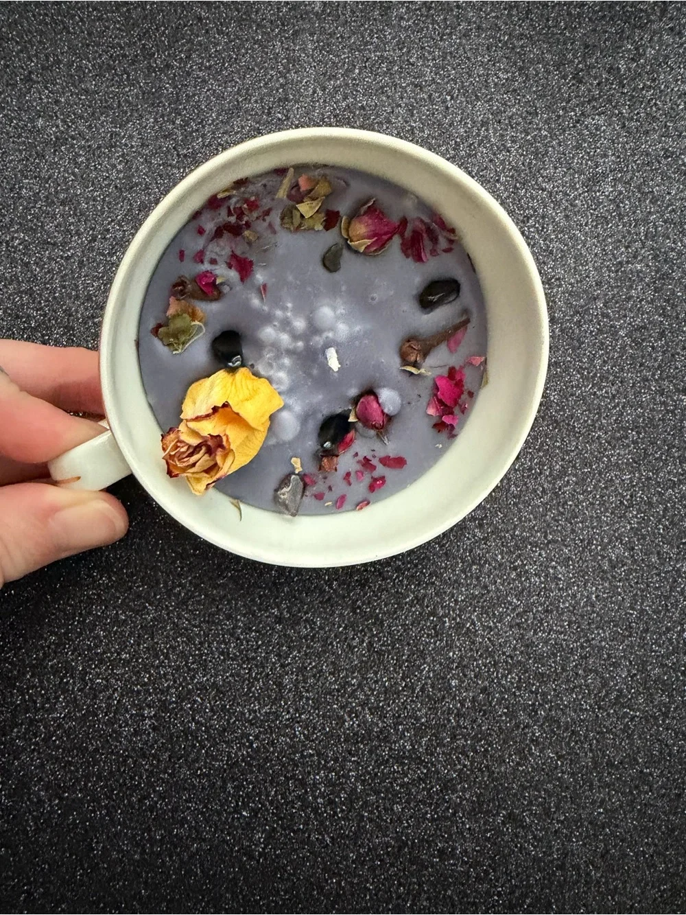 Midnight offering teacup candle